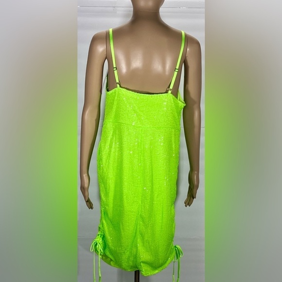 NWT WILD FABLE LIME SEXY SEQUIN PARTY DRESS SIZE XL - Picture 3 of 8